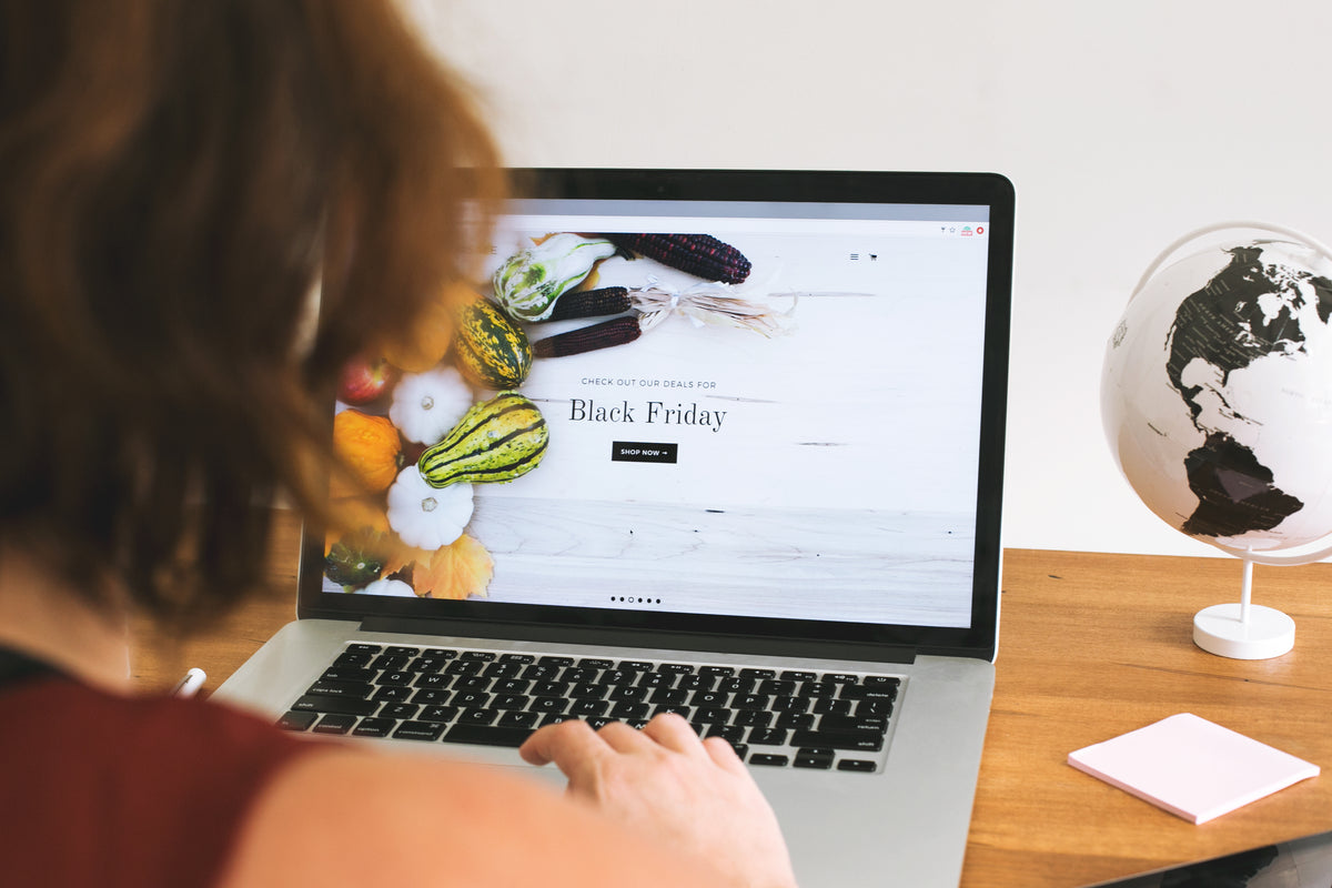 An e-commerce store on a laptop